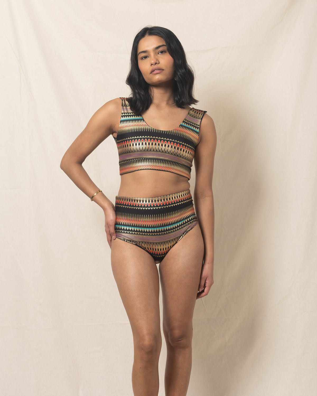 Aztec High Waisted Bikini Bottom